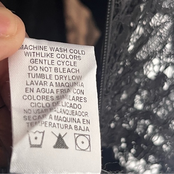 Lace Plunge Mini Dress Black/Cream Small - Picture 12 of 12